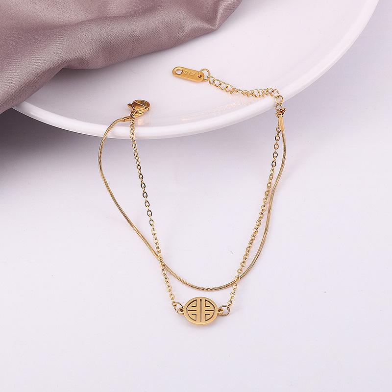 A vintage double chain lucky bracelet for men and women, perfect for holiday gifts, birthday gifts, and daily wear