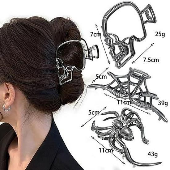 Halloween Bat Claw Clip - Simple Updo Hair Accessory (Dark)