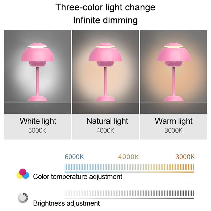 Rechargeable Alloy with ABS Table Lamp 3 Speed Adjustment Indoor Lighting Fixture Flower Bud Desk Lamps Home Decor Night Light