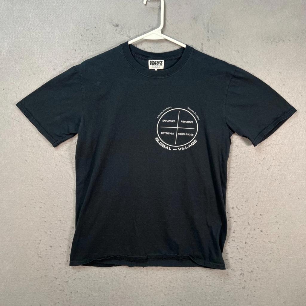 Boot Boyz Biz Global Village McLuhan Fiore T-Shirt Black Adult Size Medium