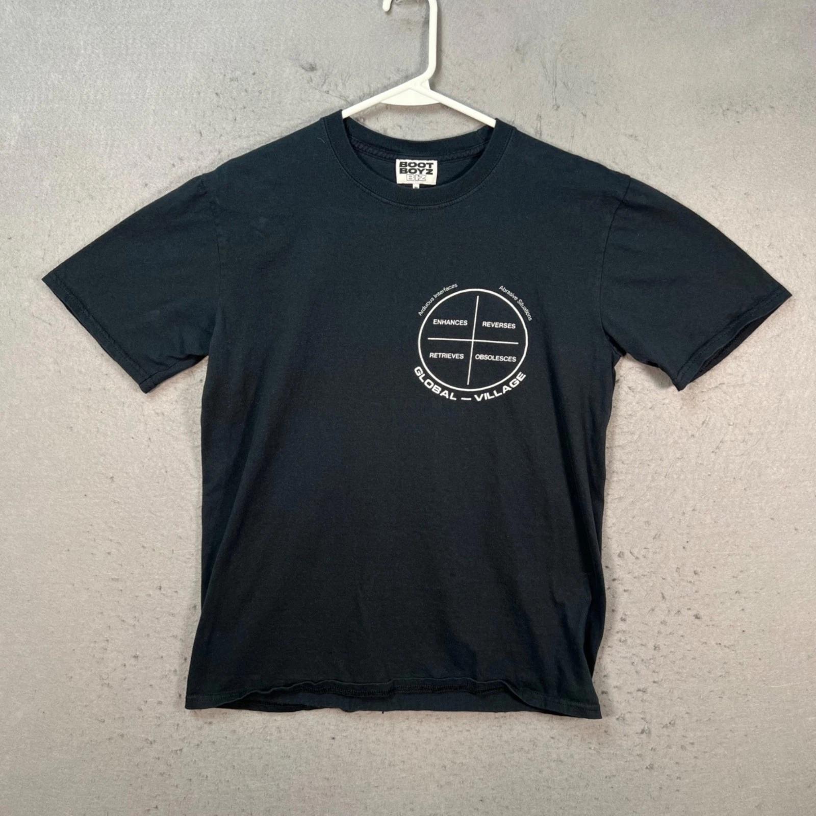 

Boot Boyz Biz Global Village McLuhan Fiore T-Shirt Black Adult Size Medium 4XL