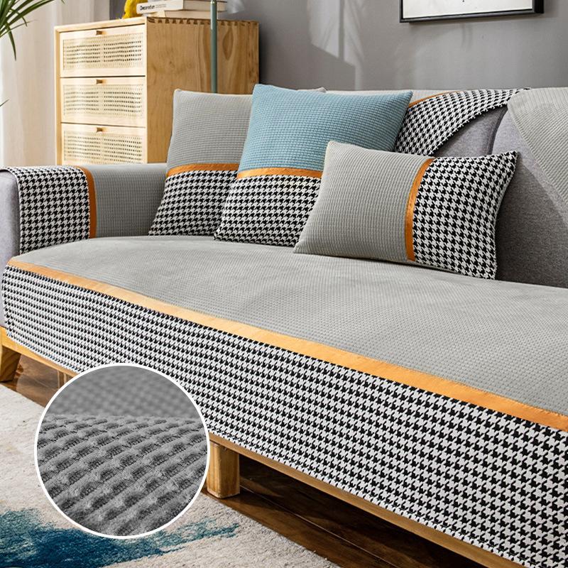 Nordic Einfache Sofa Kissen Vier Jahreszeiten Universal Non-Slip Leder Sofa Abdeckung Chenille High-End Kissen Rückenlehne Handtuch Abdeckung tuch