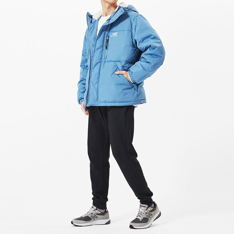 New Balance Down Jackets Men's Blue Hooded Moderate Other AMJ13333-WAB