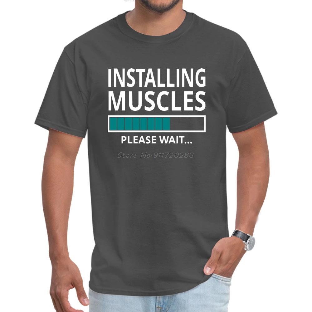 Installing Muscles Please Wait T Shirt Download Computer Engineer Men Tshirt Crewneck Pure Cotton Fitness Tight T Shirt Oversize