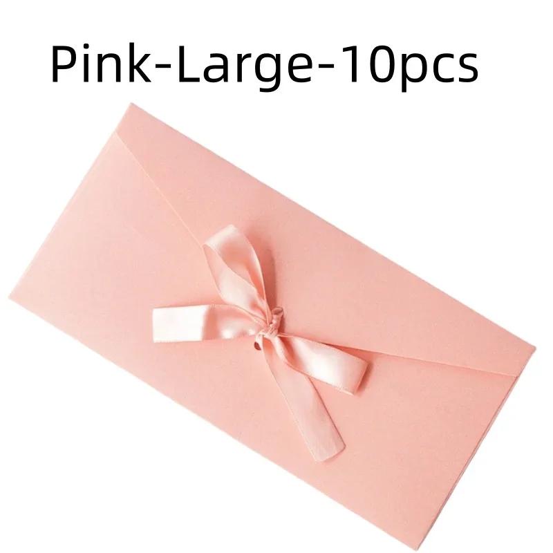 

10 шт./набор Ретро Перламутровый бумажный конверт Бант Толстая лента Креативный цвет Пакеты для поздравительных открыток для Свадебного приглашения Подарочные открытки