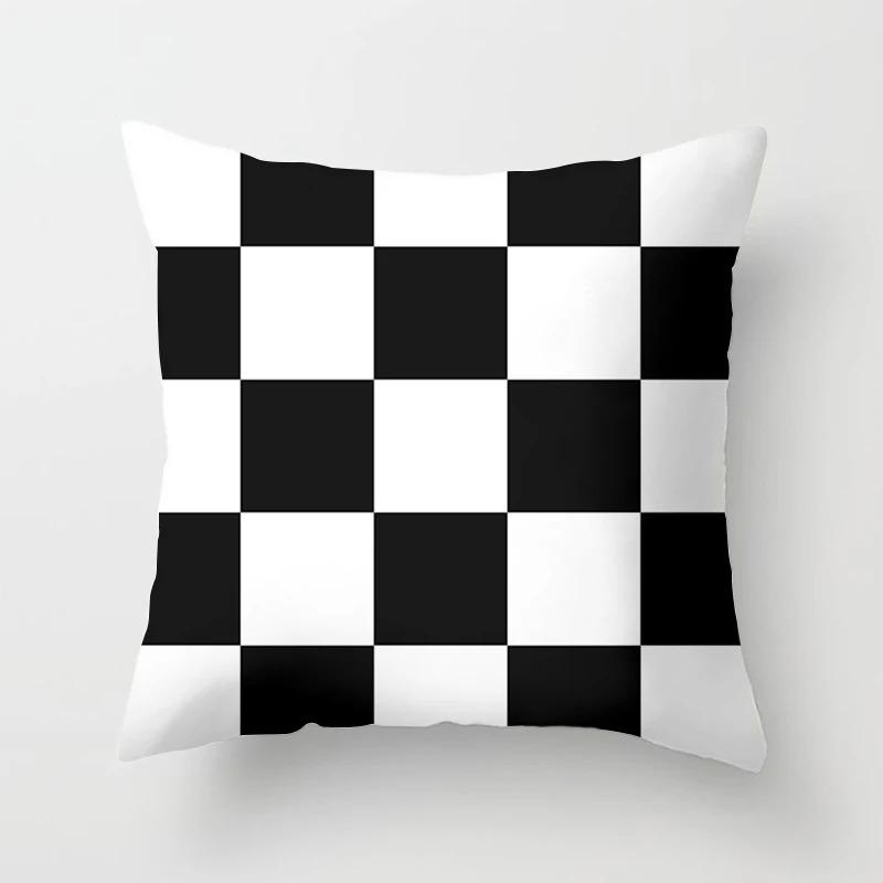 Black and White Simple Decorative Pillowcase Living Room Office Home Pillowcase Car Ornaments