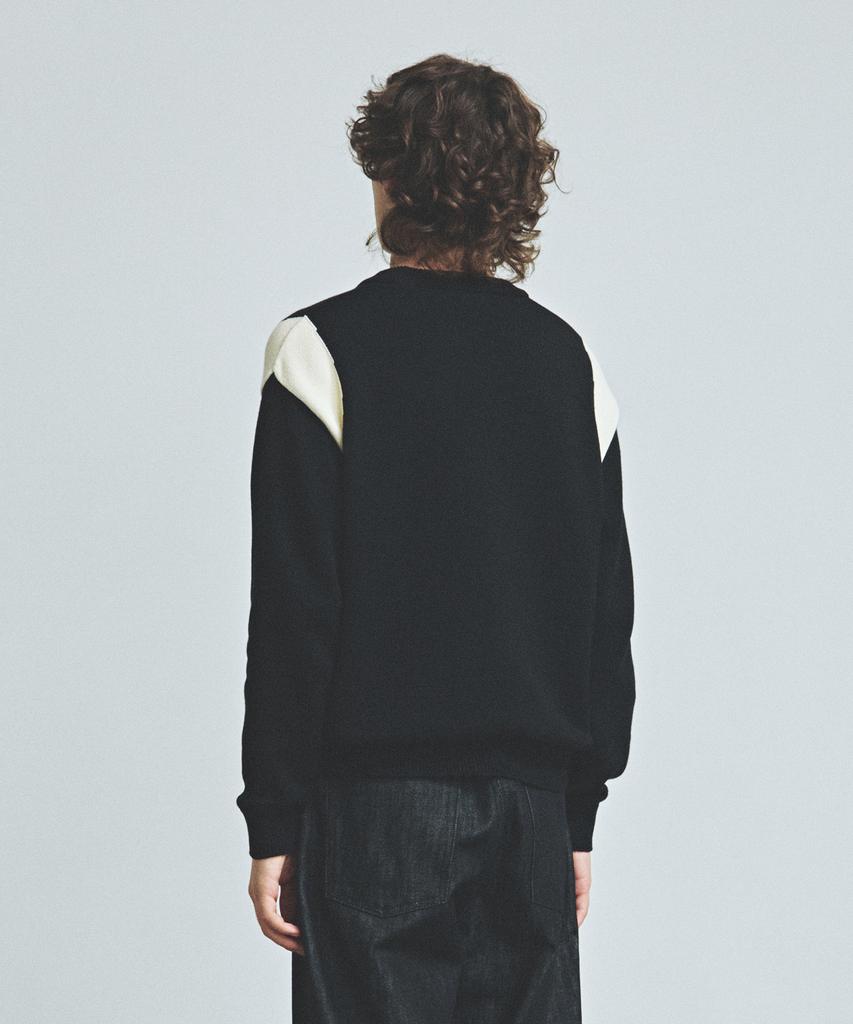 KNITTED Varsity Embroidered Logo Knit Black