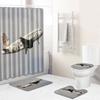 Creative Bathroom Non-Slip Floor Mat, Shower Curtain Combination Carpet, European And American Style Explosion Woman