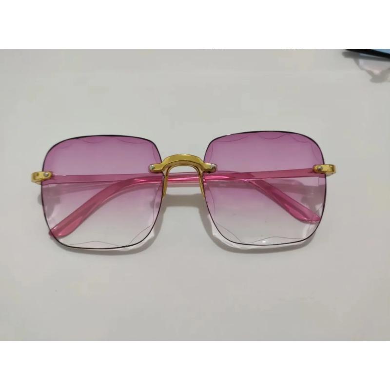 Klassische Vintage Quadratische Sonnenbrille Frau Gradienten Spiegel Rahmenlose Sonnenbrille Weibliche Retro Mode Randlose