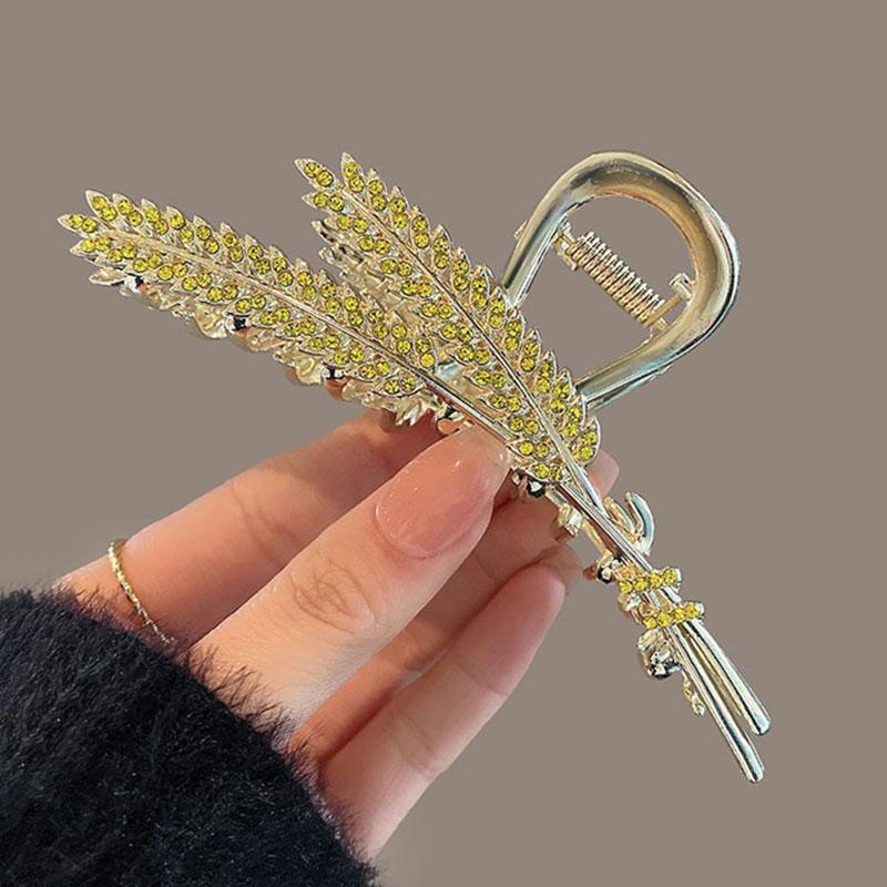 Exquisite Rhinestone Wheat Claw Clip Metal Geometric Shark Crab Hair Clip Hairpins Barrettes For Women Fashion Hair Accessories Headwear