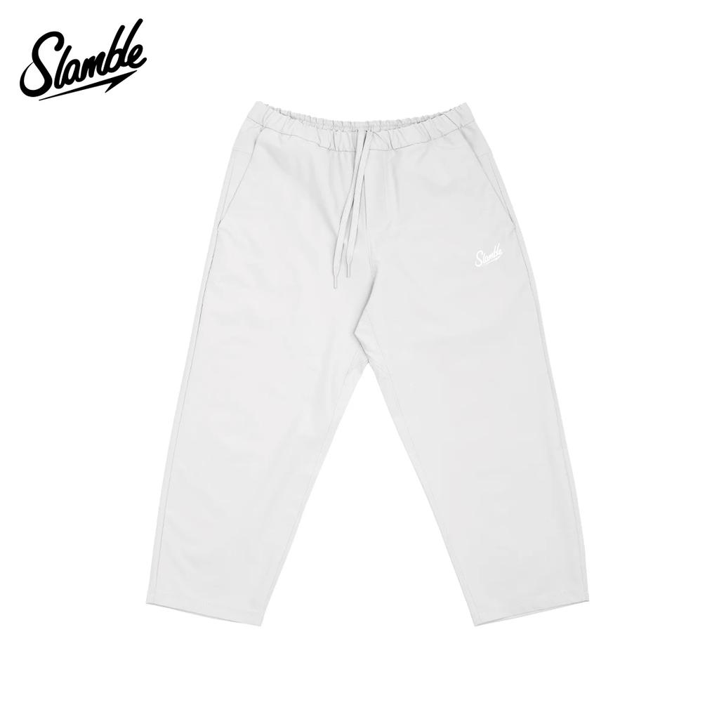 Slamble Fitness Loose Letters Pure Color Cropped Pants