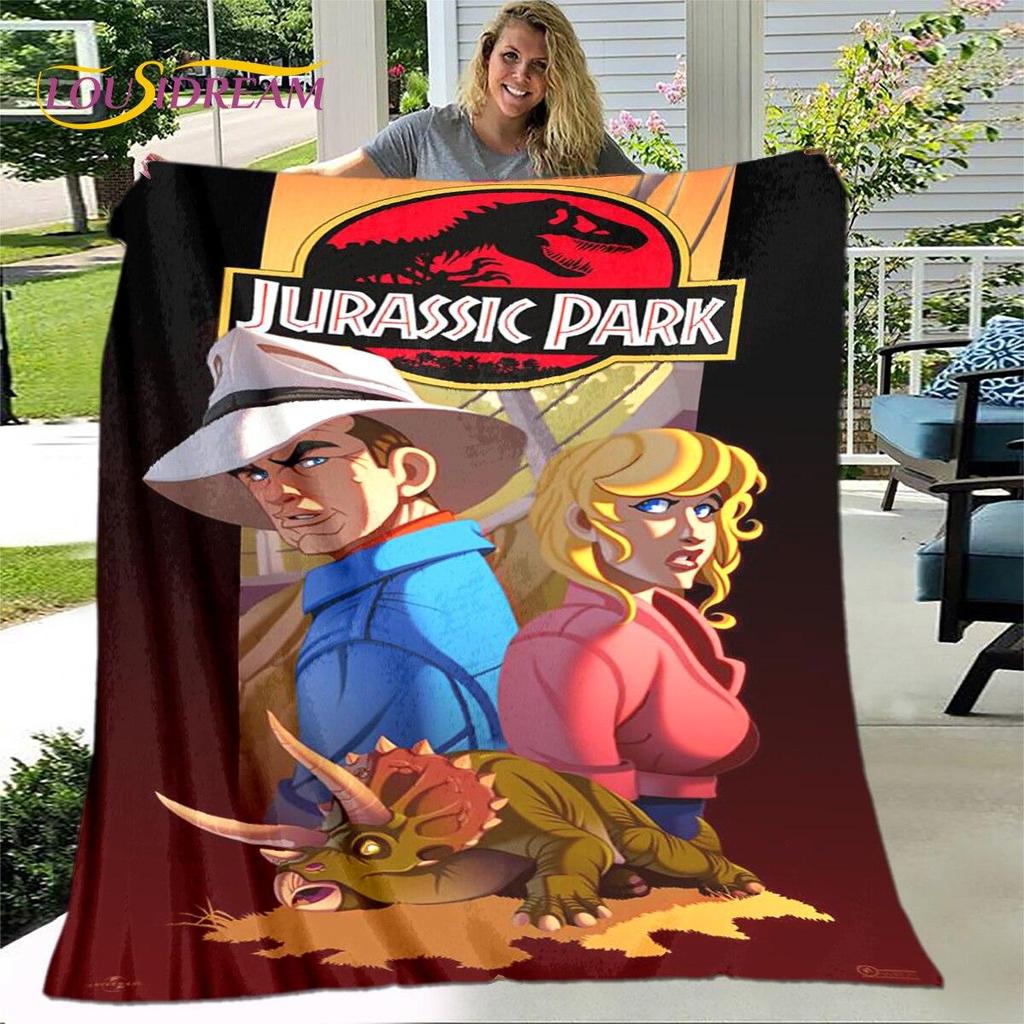 New Cartoon Jurassic Park Blanket,Flannel Blanket Throw Blanket,Soft Warm Blanket for Living Room Bedroom Beds Sofa Decor Gift