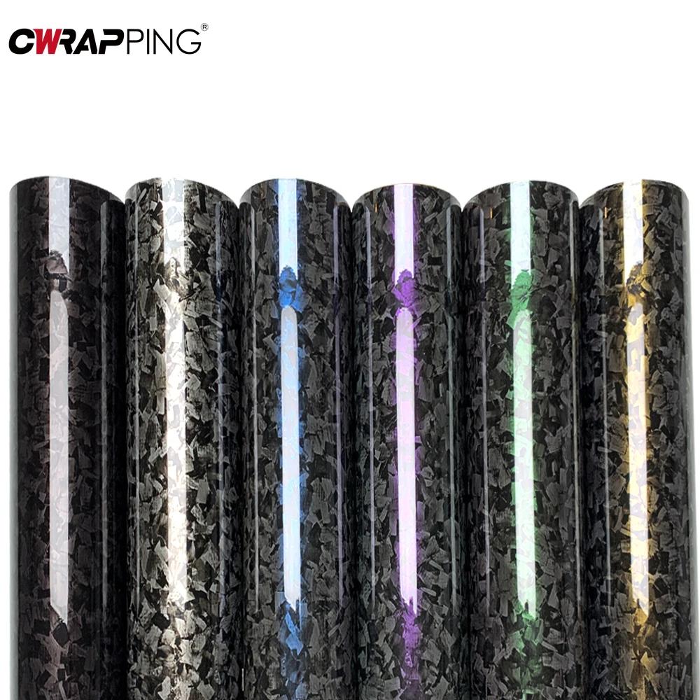 Car Sticker Glossy Forged Carbon Fiber Vinyl Film Foil Self Adhesive DIY Vinyl Car Body Stickers for Motorcycle Car Accessories