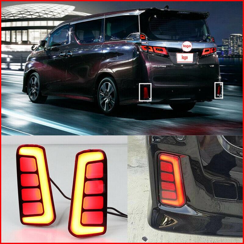 2PCS Reflector for Toyota Vellfire ALPHARD 2016 2017 2018 LED Rear Fog Lamp Bumper Light Auto Brake Light Turn Signal
