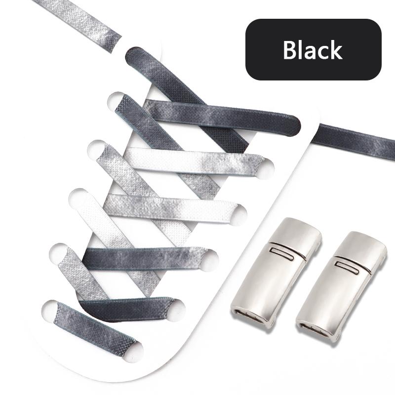 1 Pair No Tie Shoelaces Magnetic Metal Lock Elastic Shoe Laces Colorful Flat Leisure for Men and Women Lazy Shoelace Accessories