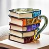 3D Painted Book Mug Coffee Cup for Librarian Teacher