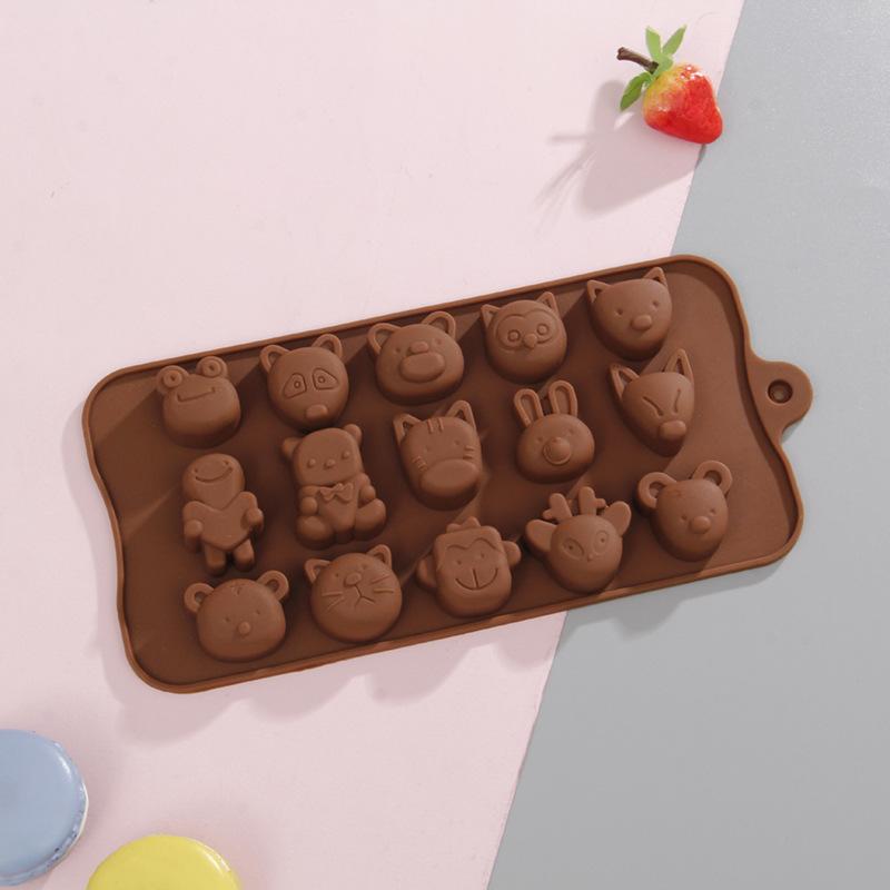Cute Bear Flower Silicone Chocolate Mold Cartoon Cake Decorating Candy Ice Cube Tray Baking Mould G329