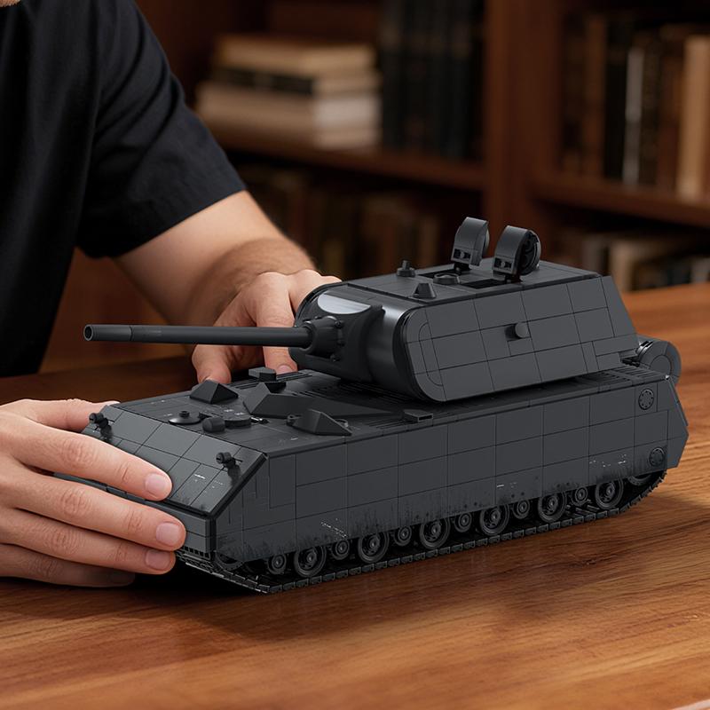 Panzer VIII Maus Tank MOC Building Blocks Military Mouse Type Heavy Armored Tank Bricks Modle Toys For Adult Birthday Gift