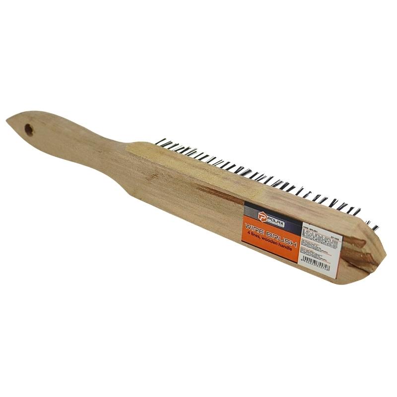 4-row wire brush, wooden rust remover