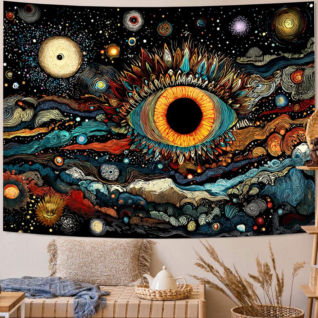 Cosmic Fantasy Colorfulness Digital Printing Polyester Wall Hanging Tapestry Decorative Living Bedrooms Office Background Gift