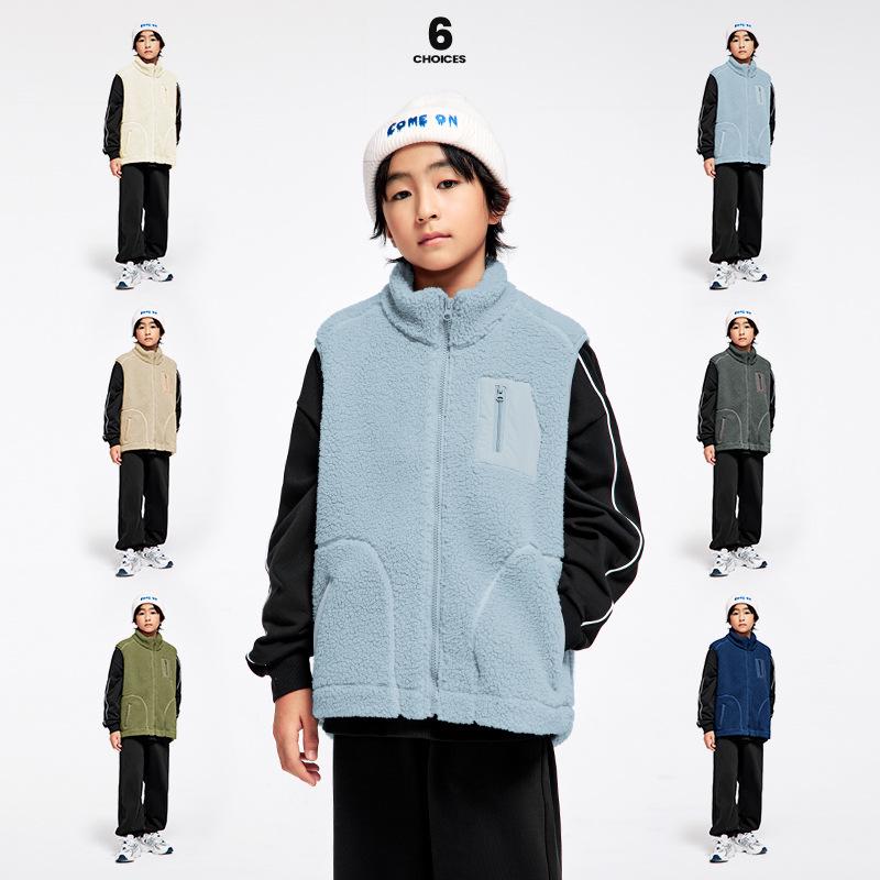 

DK Children s Clothing A/W Collection: Fleece-Lined Thickened Vest for Girls & Boys - Particle Fleece Warm Vest for Kids 140cm