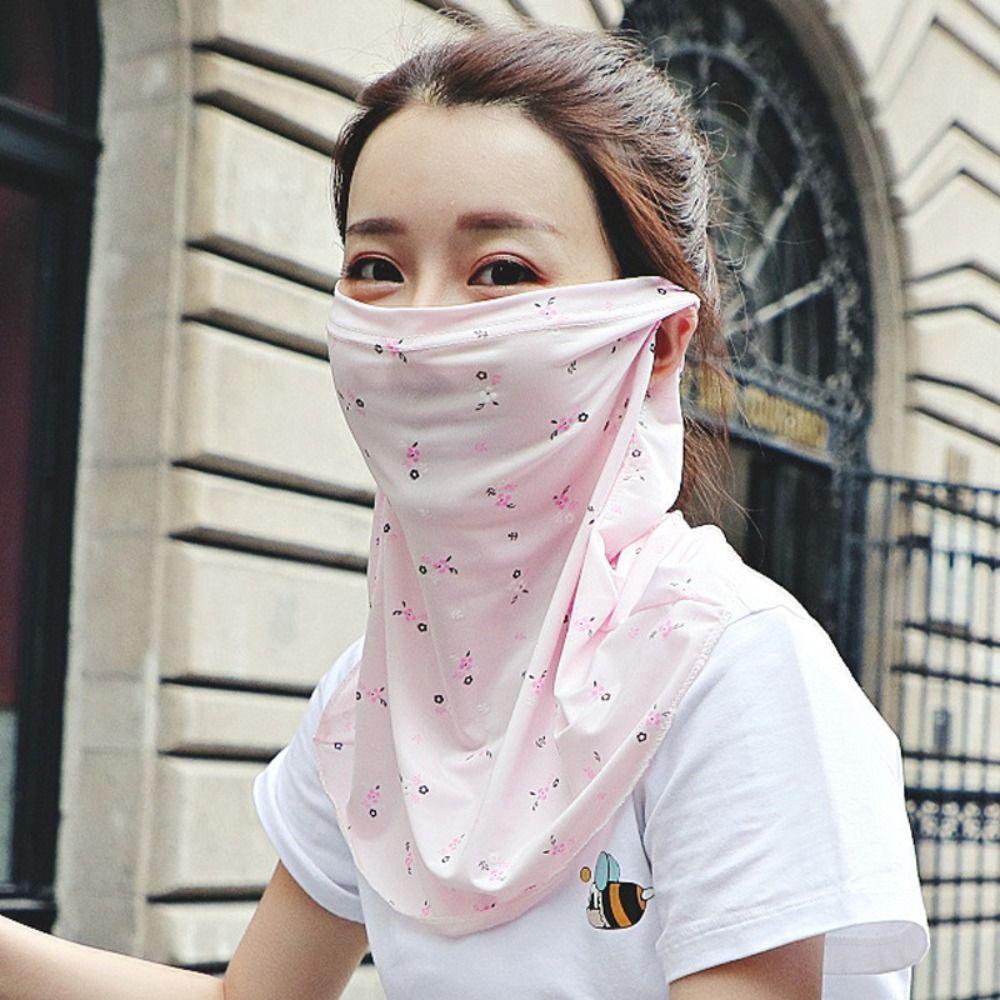 With Neck Flap Sunscreen Face Mask Veil Anti-UV Driving Face Shield Veil  Outdoor