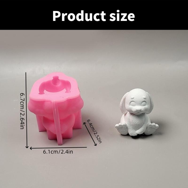 Handmade Silicone Mould 3D Rabbits Candle Molds Ornament Molds Animal Molds Casting Molds for Home Table Decorations