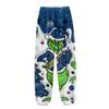 Women's Christmas  Print Trousers With Drawstring Cuffs Casual Pants And Pajamas
