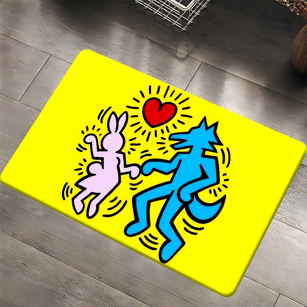 

K-KeithsS H-Haring Room Mats Anti-slip Absorb Water Long Strip Cushion Bedroon Mat Household Carpets 40x60 cm