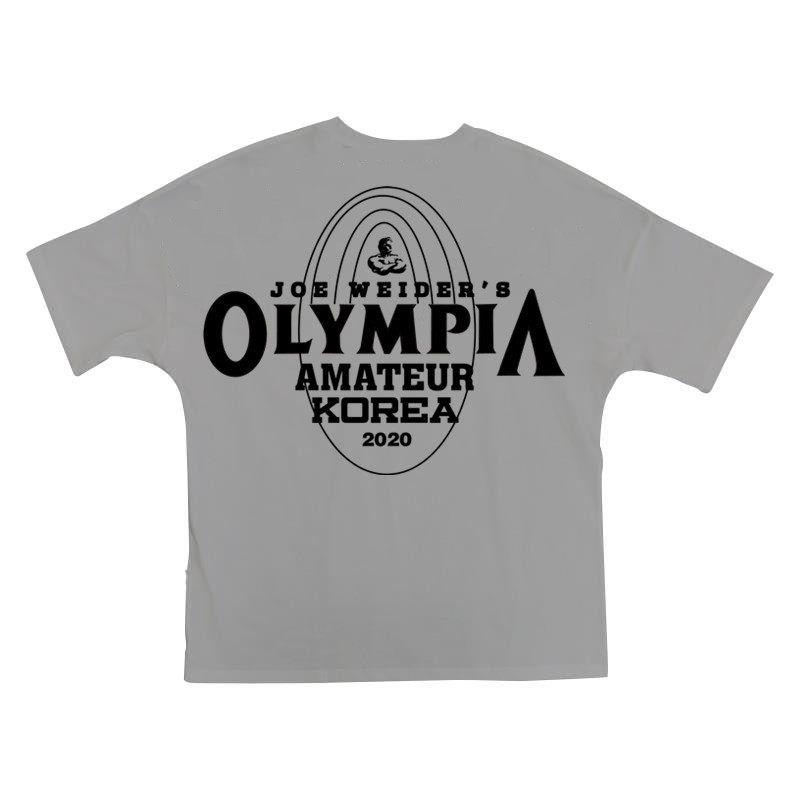 

Fitness International Sports Short-Sleeved Men s T-shirt Loose Ins Fashion Style Running Training Wait Lifting Trendy Olympic Suit Plus Size Gray XXL