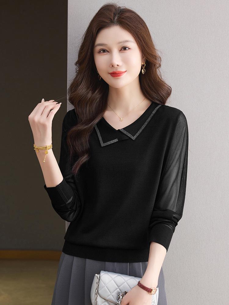 Damski wełniany kardigan premium: Sweter z długim rękawem, z kołnierzem typu kent, uniwersalny na wiosnę/jesień