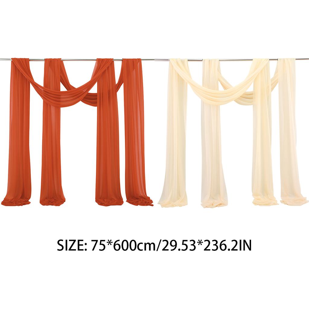 2pcs Chiffon Drape Fabric Panels for Wedding Arch Ceremony Reception Party Decorations Ceiling, engagement, stage