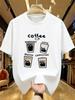 Fashionable Vintage AmericanStyle Y2k WoUnisexs TShirt Summer Fun Cat Coffee Pattern Printed Tops Comfortable Cute New Clothes