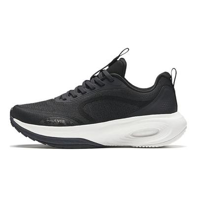Linghu Shock Absorption Low Top Running Shoes Women Sneaker Black White 122437790-5