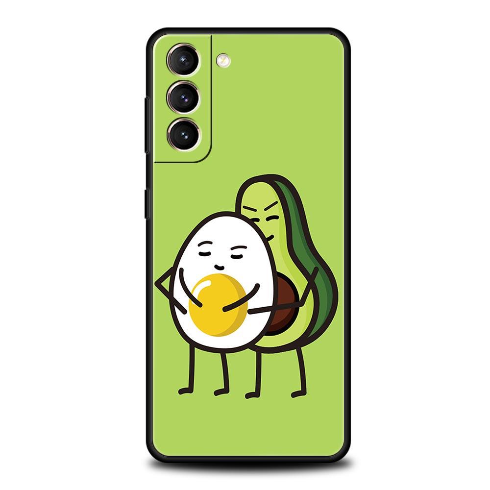 Cute Avocado Baby Yoga Phone Case For Samsung Galaxy S24 S23 S22 S20 Ultra S21 FE 5G S10 S9 Plus S10E Soft Silicone Cover