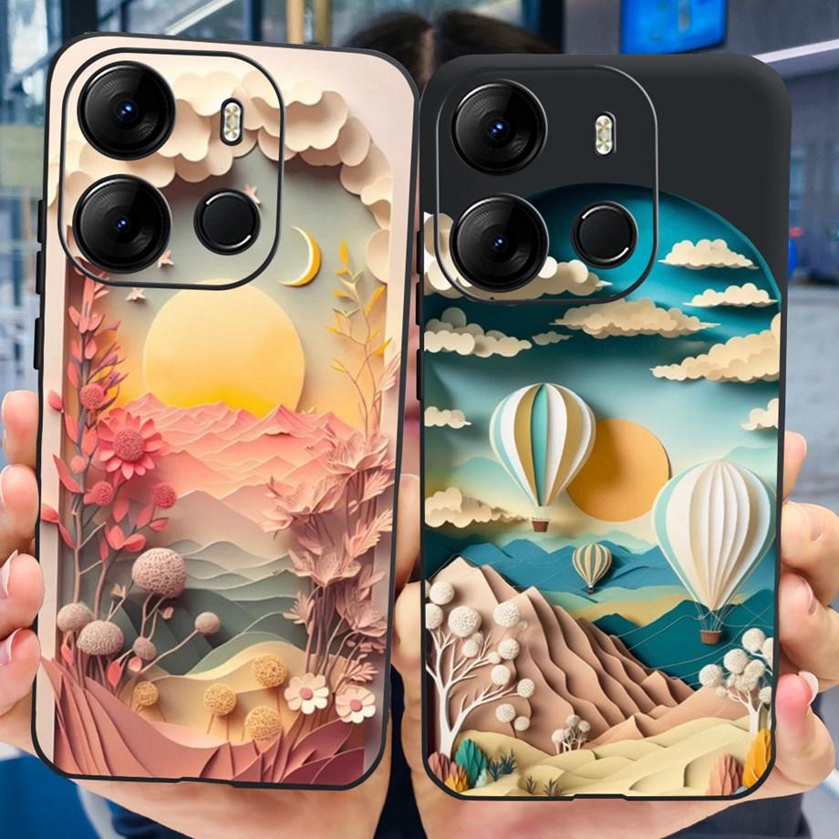 For Tecno Pop 7 BF6 Pop 7 Pro 7PRO BF7 BF7h Case Soft TPU Matte Silicone Bumper Coque Fundas Marble Space Man Dragon Etui Pop7