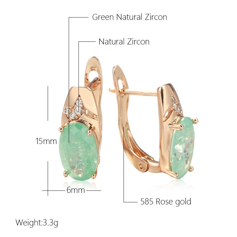 New Emerald Oval Cut Zircon With  Rose Gold Drop Earrings Luxury Women All Matching Daily Jewelry  New Best Design
