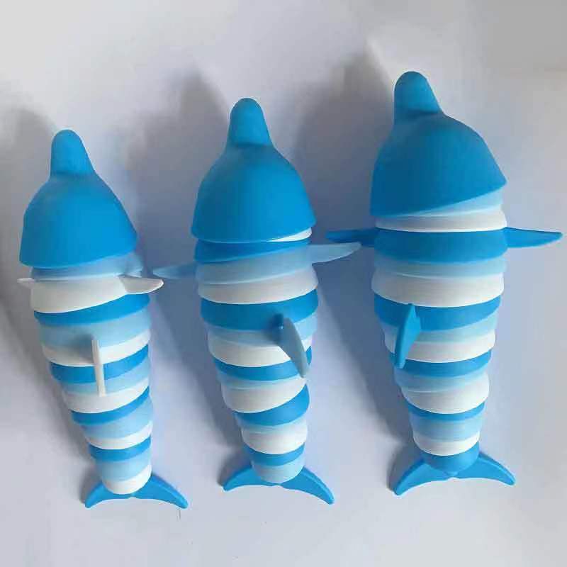 Multifunctional Fidget Toy For Kids - Decompression Shark Dolphin Caterpillar Snail Flexible Stress Relief Puzzle Vent Toy