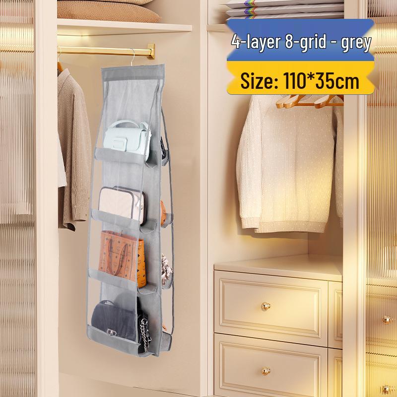 Double-Sided Fabric Hanging Bag Organizer - Dustproof Multi-Layer Wardrobe Storage