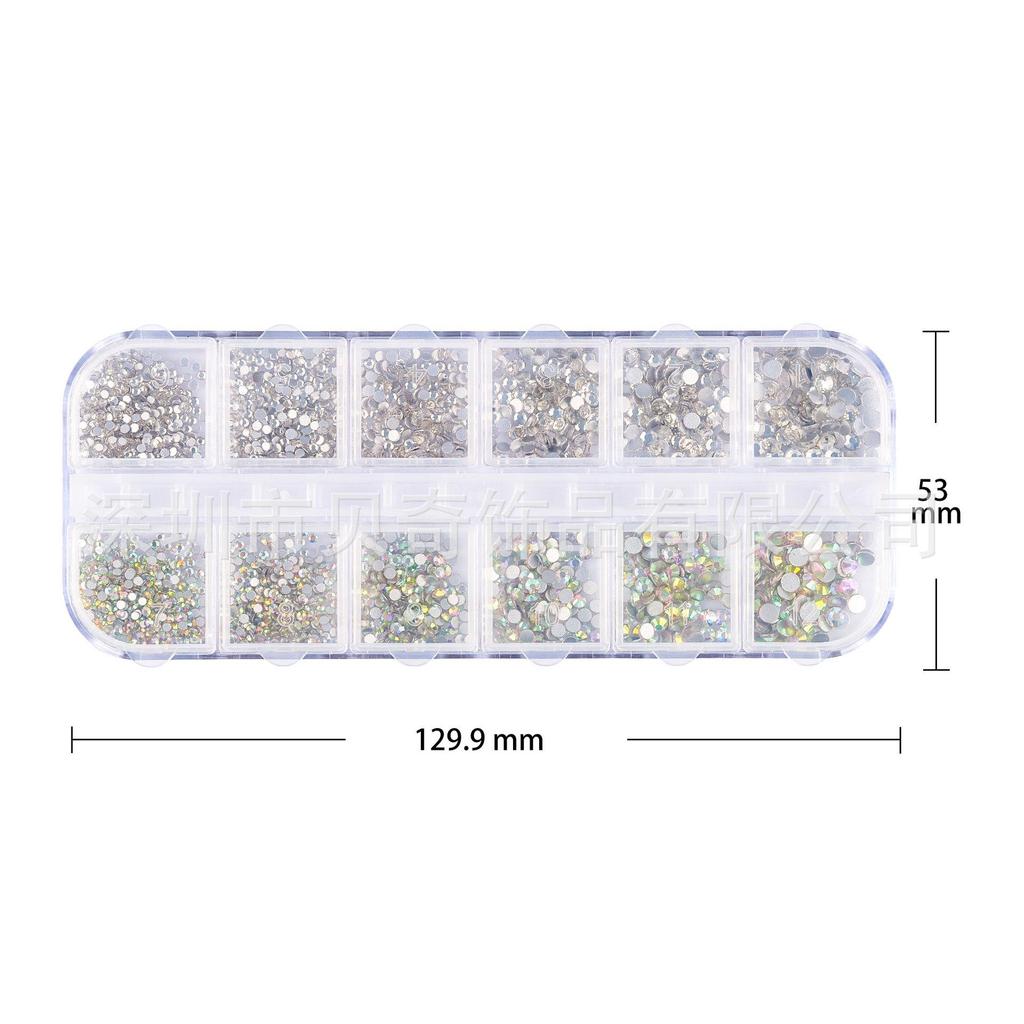 Cross-Border Nail Art Glitter Set: Semi-Pearl AB Rhinestones & Micro-Drill Nail Accessories