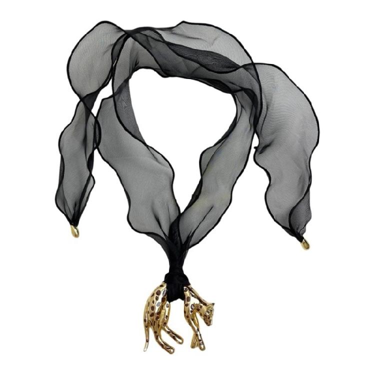 

Art Decors Leopard Pendant Necklace Sturdy Alloy Construction Matte Black Finish Versatile Unisex Chain Jewelry 1