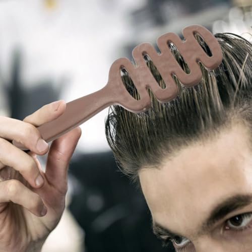 Beaupretty coffee color plastic wide-tooth comb stylish design suitable wet dry hair care product ideal travel outings set 2 portable boar bristle