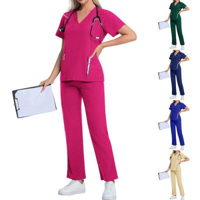 Damen Bequemer Und Lässiger Einfarbiger Kurzarm Hosen Schutzanzug Set