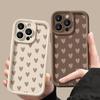 Brown Love Hearts Phone Case For Xiaomi Redmi Note 14 Pro Plus 5G 14 13 12 11 10 Redmi 14C 13C 12C Shockproof Soft Bumper Cover