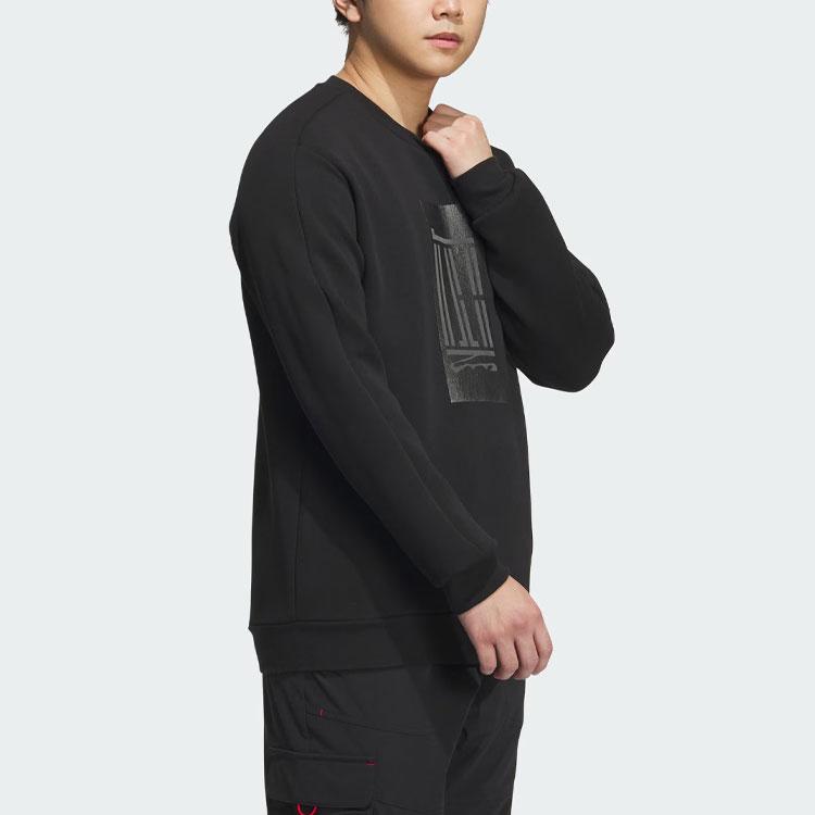Adidas Wuji Series Logo Crew Sweatshirt With Geometric Print Men Sweatshirt Black IP4946