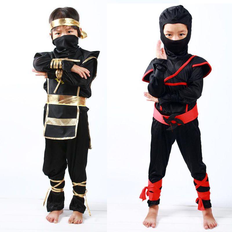 Stunning Boys Kids Ninja Assassin Samurai Warrior Fancy Dress Costume For Halloween