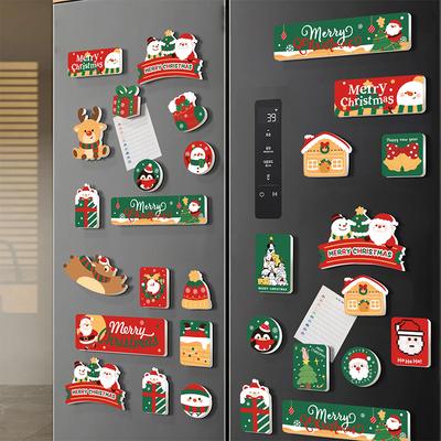 Coleção Artística de Ímãs de Geladeira de Natal - Designs DIY de Papai Noel, Boneco de Neve e Árvore de Natal - Presente Perfeito para a Cozinha