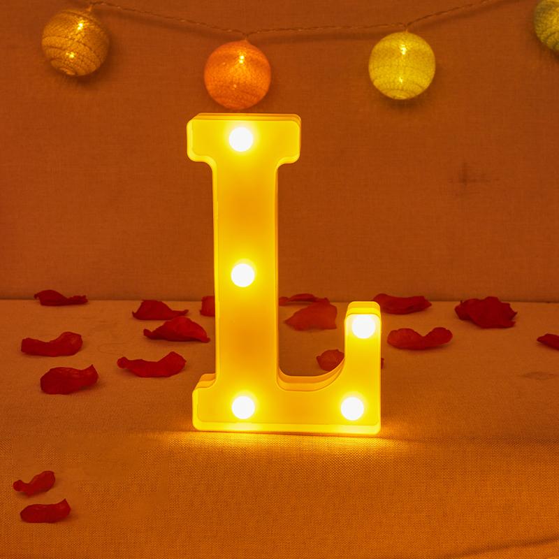 Alphabet Letter LED Lights Luminous Number Lamp Decor Battery Night Light for Home Wedding Birthday Christmas Party Decoration KTY
