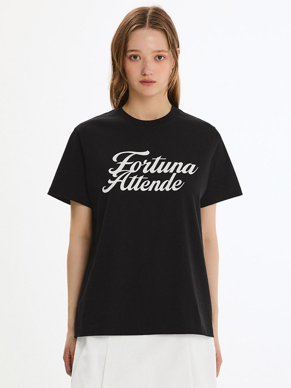 Sistina Cotton Lettering Round Neck T-Shirt_Black Black/55