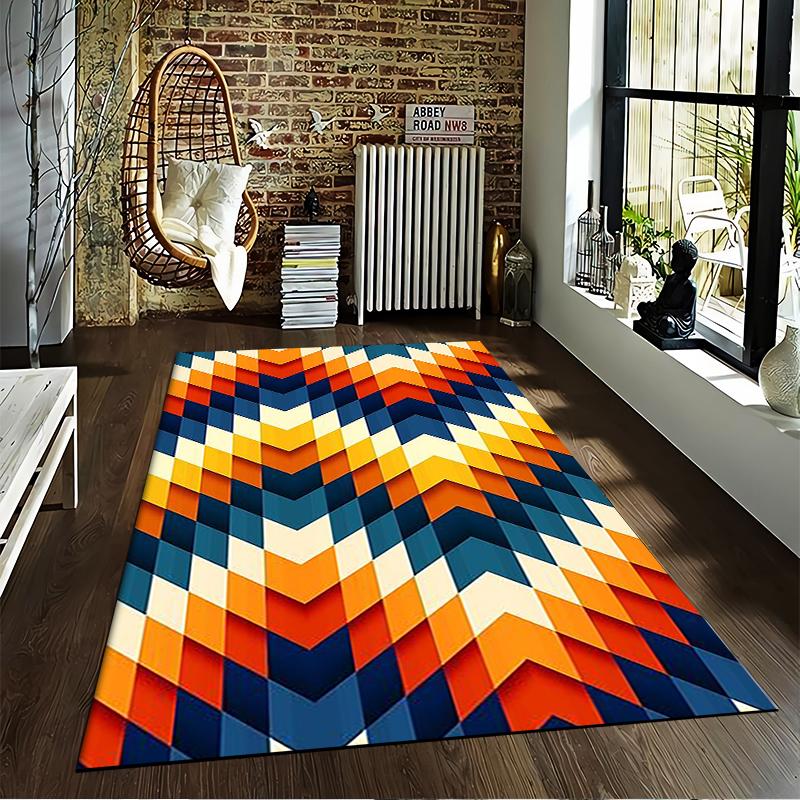 Geometric Chevron carpet Non-slip rug suitable for living room and bedroom sofas